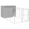 Caseta perros corral acero galvanizado gris claro 214x457x181cm 2