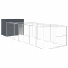 Casota p/ cães c/ parque 214x865x181 cm aço galvaniz. antracite 2