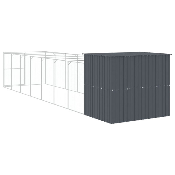 Casota p/ cães c/ parque 214x865x181 cm aço galvaniz. antracite M 5