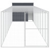 Caseta perros con corral acero galvanizado gris 214x1069x181 cm 3