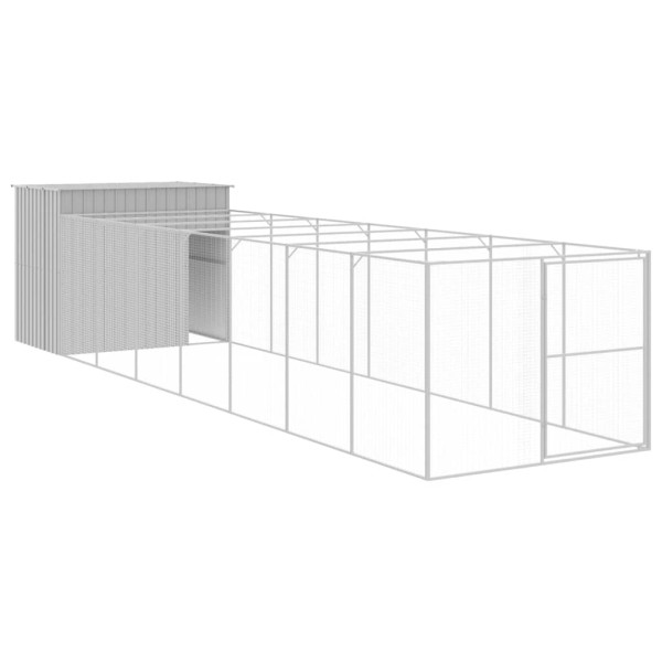 Casota cães c/ parque 214x865x181 cm aço galvaniz. cinza-claro M 2