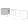 Casota cães c/ parque 214x865x181 cm aço galvaniz. cinza-claro 2