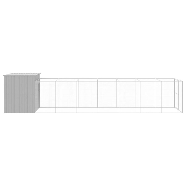 Casota cães c/ parque 214x865x181 cm aço galvaniz. cinza-claro M 4