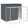 Caseta perros con corral acero galvanizado gris 214x253x181 cm 2