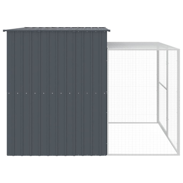Caseta perros con corral acero galvanizado gris 214x253x181 cm M 4