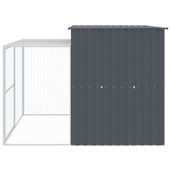 Casota p/ cães c/ parque 214x253x181 cm aço galvaniz. antracite M 5