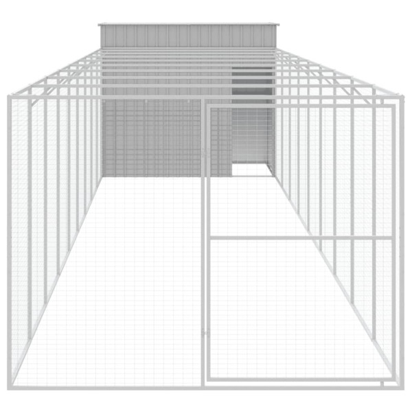 Casota cães c/ parque 214x1069x181 cm aço galvaniz. cinza-claro M 3