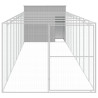 Casota cães c/ parque 214x1069x181 cm aço galvaniz. cinza-claro 3