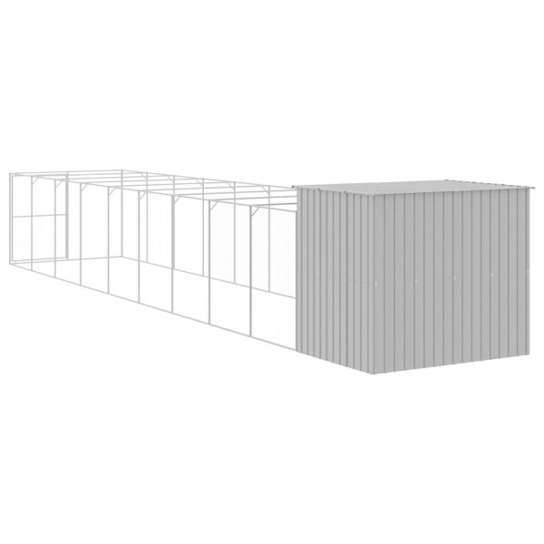 Caseta perro corral acero galvanizado gris claro 214x1069x181cm M 5