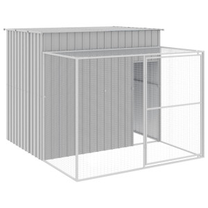 Caseta perros corral acero galvanizado gris claro 214x253x181cm H