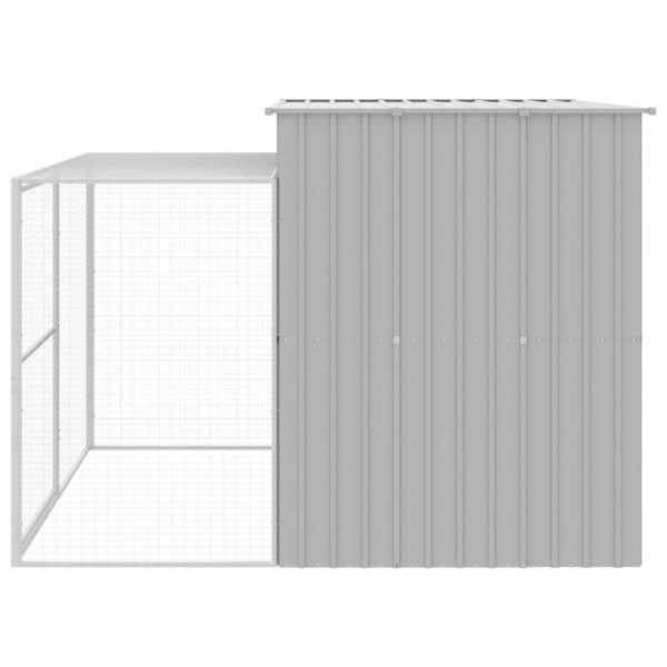 Casota cães c/ parque 214x253x181 cm aço galvaniz. cinza-claro M 5