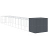 Caseta perros con corral acero galvanizado gris 214x1273x181 cm 5