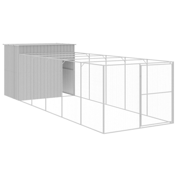 Caseta perros corral acero galvanizado gris claro 214x661x181cm M 2