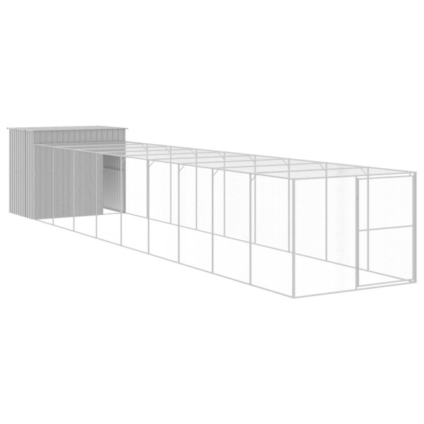 Casota cães c/ parque 214x1069x181 cm aço galvaniz. cinza-claro M 2
