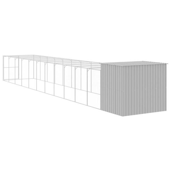 Casota cães c/ parque 214x1273x181 cm aço galvaniz. cinza-claro M 5