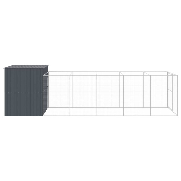 Casota p/ cães c/ parque 214x661x181 cm aço galvaniz. antracite M 4