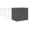 Caseta perros con corral acero galvanizado gris 214x661x181 cm 5