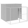 Casota cães c/ parque 214x253x181 cm aço galvaniz. cinza-claro 2