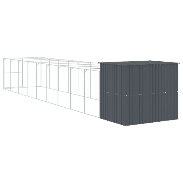Casota p/ cães c/ parque 214x1069x181cm aço galvaniz. antracite M 5
