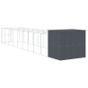Caseta perros con corral acero galvanizado gris 214x1069x181 cm 5