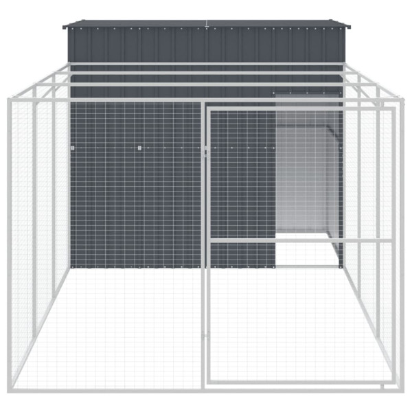 Casota p/ cães c/ parque 214x457x181 cm aço galvaniz. antracite M 3
