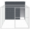 Caseta perros con corral acero galvanizado gris 214x457x181 cm 3