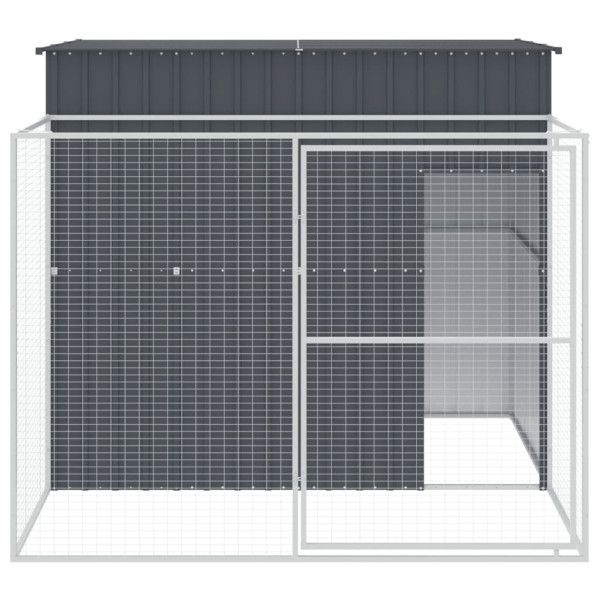 Caseta perros con corral acero galvanizado gris 214x253x181 cm M 3