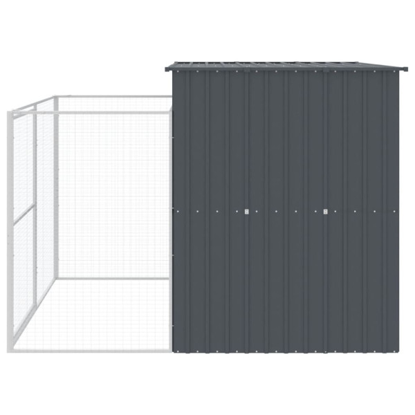 Casota p/ cães c/ parque 214x253x181 cm aço galvaniz. antracite M 5