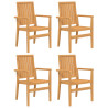 Cadeiras de jardim empilháveis 4 pcs 56.5x57.5x91cm teca maciça 2