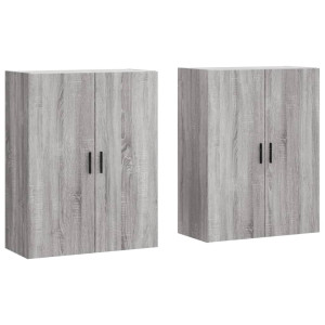 Armarios de pared 2 unidades gris Sonoma 69.5x34x90 cm H