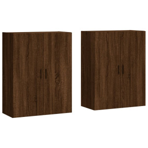 Armarios de pared 2 unidades marrón roble 69.5x34x90 cm H