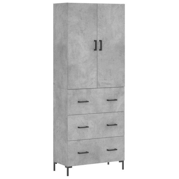 Aparador alto madera contrachapada gris hormigón 69.5x34x180 cm M 2