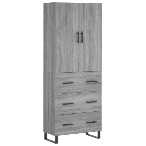 Aparador alto madera contrachapada gris sonoma 69.5x34x180 cm M 2