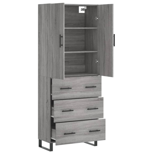 Aparador alto madera contrachapada gris sonoma 69.5x34x180 cm M 4