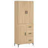 Aparador alto madera contrachapada color roble 69.5x34x180 cm 2