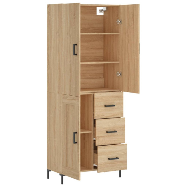 Aparador alto madera contrachapada color roble 69.5x34x180 cm M 4