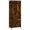 Aparador alto madera contrachapada roble ahumado 69.5x34x180 cm 2