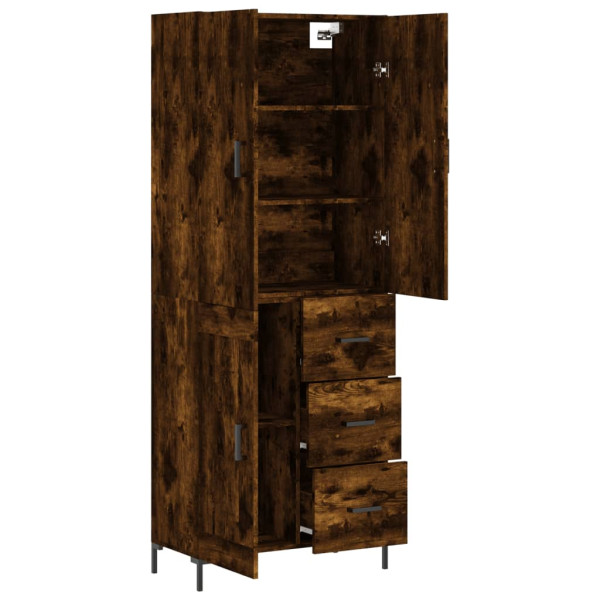 Aparador alto madera contrachapada roble ahumado 69.5x34x180 cm M 4