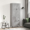 Aparador alto madera contrachapada gris sonoma 69.5x34x180 cm 1