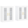 Móveis de parede 2 pcs derivados de madeira branco 2