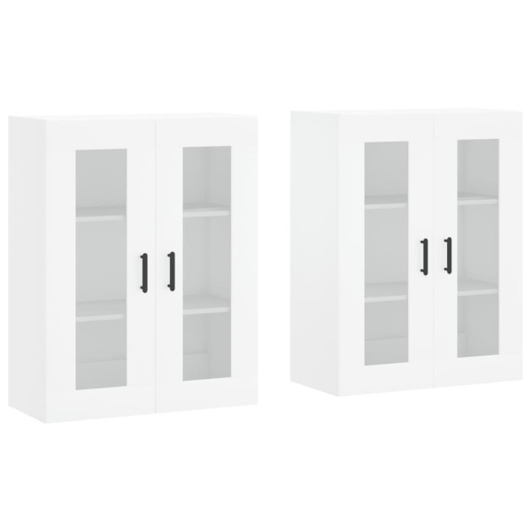 Móveis de parede 2 pcs derivados de madeira branco M 2