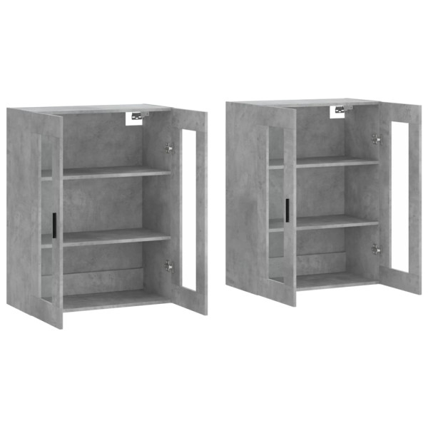 Armarios de pared 2 uds madera de ingeniería gris hormigón M 4