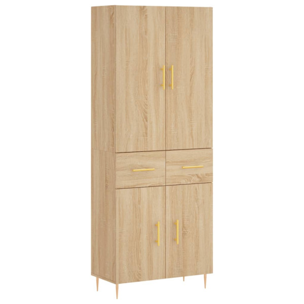 Aparador alto madera contrachapada color roble 69.5x34x180 cm M 2