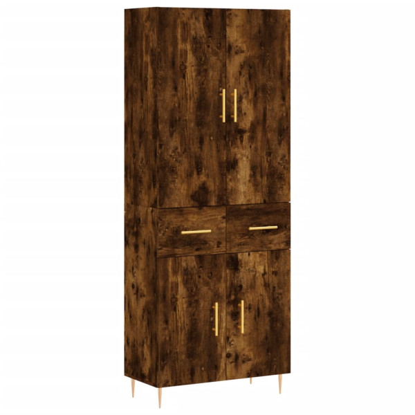 Aparador alto madera contrachapada roble ahumado 69.5x34x180 cm M 2