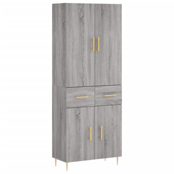 Aparador alto madera contrachapada gris sonoma 69.5x34x180 cm M 2