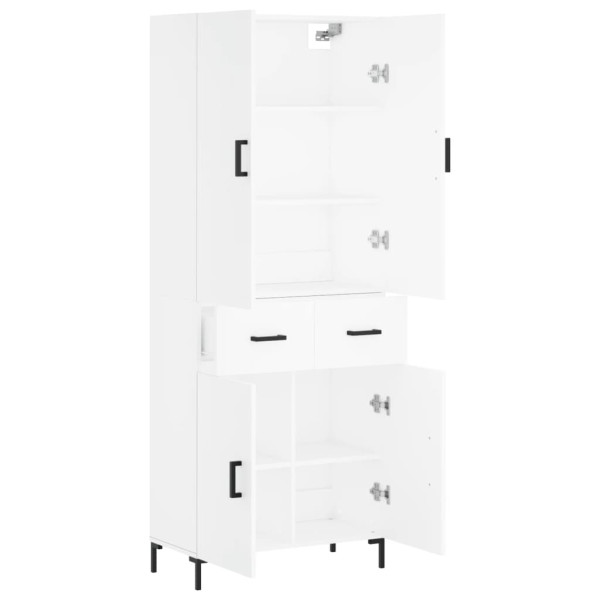 Aparador alto madera contrachapada blanco 69.5x34x180 cm M 4