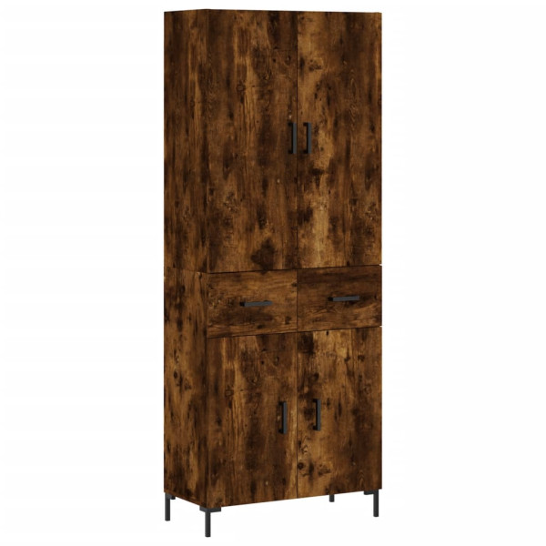 Aparador alto madera contrachapada roble ahumado 69.5x34x180 cm M 2