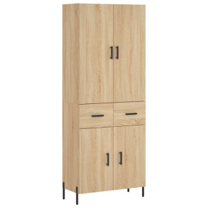 Aparador alto madera contrachapada color roble 69.5x34x180 cm H