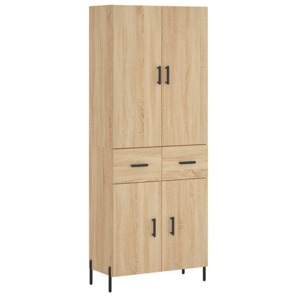 Aparador alto madera contrachapada color roble 69.5x34x180 cm M 2