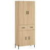 Aparador alto madera contrachapada color roble 69.5x34x180 cm 2